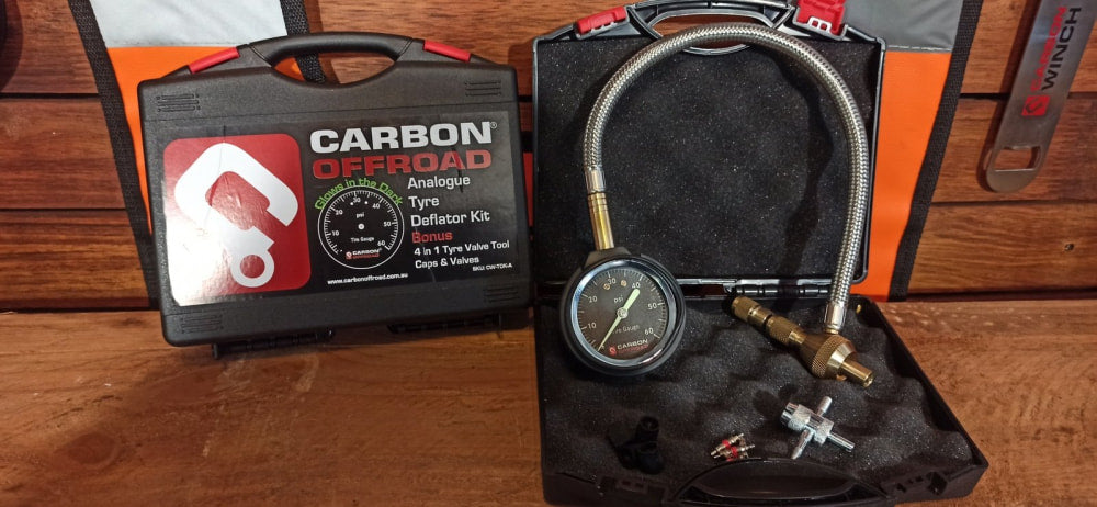 Carbon Offroad Glow in the Dark Analogue Speedy Tyre Deflator/Gauge - Auto Accessories