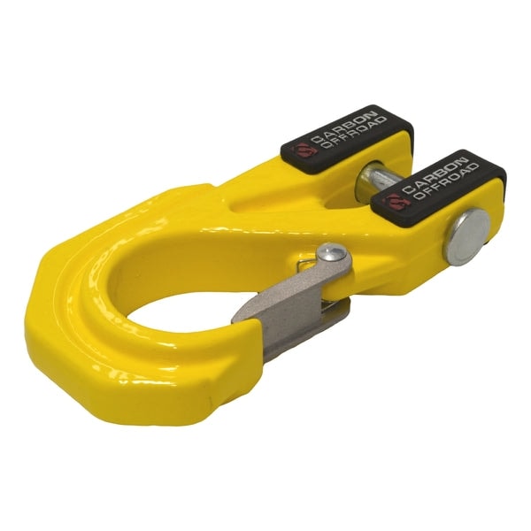 Carbon Offroad Mega Pro Winch Recovery Hook - Yellow - Winch Hooks