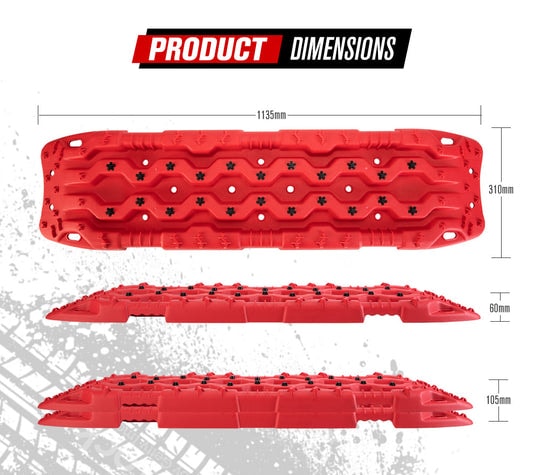 FieryRed 15T Recovery Boards Bundle | 1135mm | Red/Black - Recovery Tracks