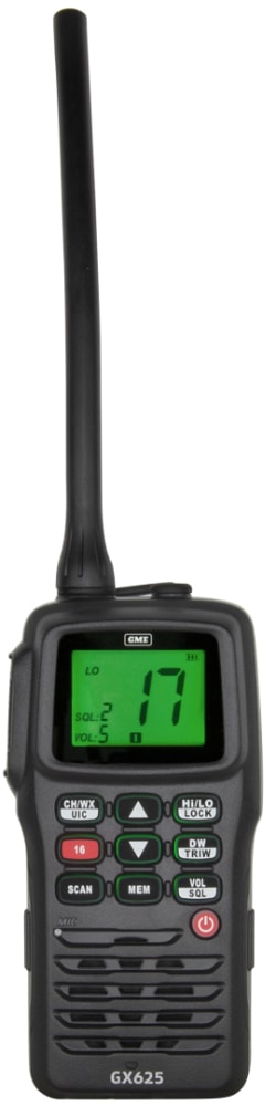 GME 5/1 Watt Handheld VHF Marine Radio | GX625 - Handheld Radio
