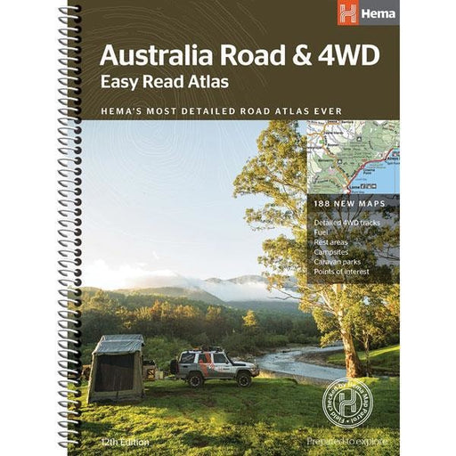 Hema Australia Road & 4WD Easy Read Atlas Travel Book (12th Edition) - Books