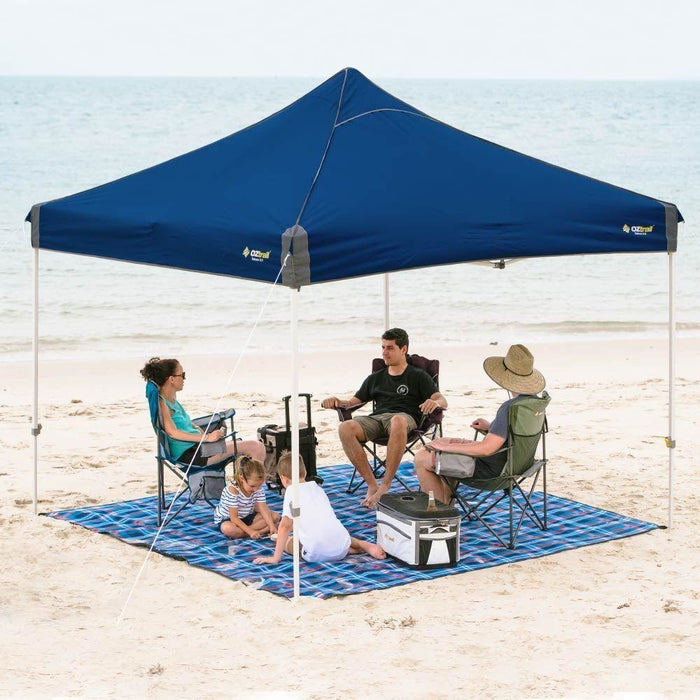 OZtrail Deluxe 3.0 Gazebo with Hydro Flow | Blue - Camping Accessories