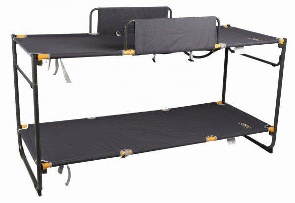 OZtrail Deluxe Camping Double Bunk Bed | Grey/Yellow - Camping Accessories