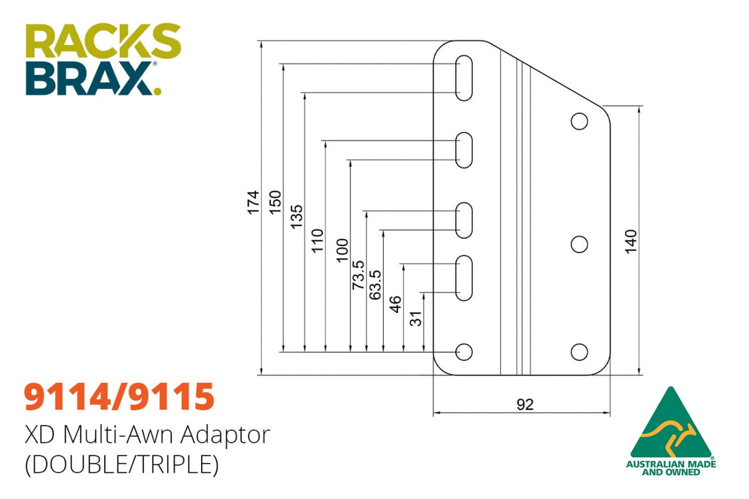 RacksBrax XD Multi-Awn Adaptor - Brackets