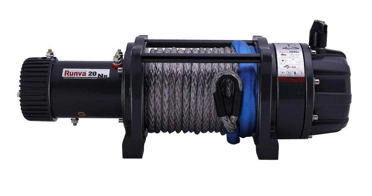 Runva EWB20000 PREMIUM 12V/24V Winch with Synthetic Rope - full IP67 protection - Electric Winch