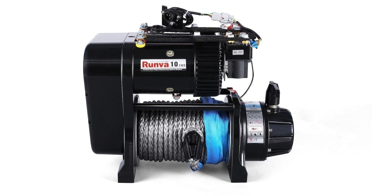 Runva EWS10000 PREMIUM 12V Twin Motor Winch with Synthetic Rope - Electric Winch