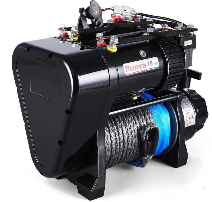Runva EWS10000 PREMIUM 24V Twin Motor Winch with Synthetic Rope - Electric Winch