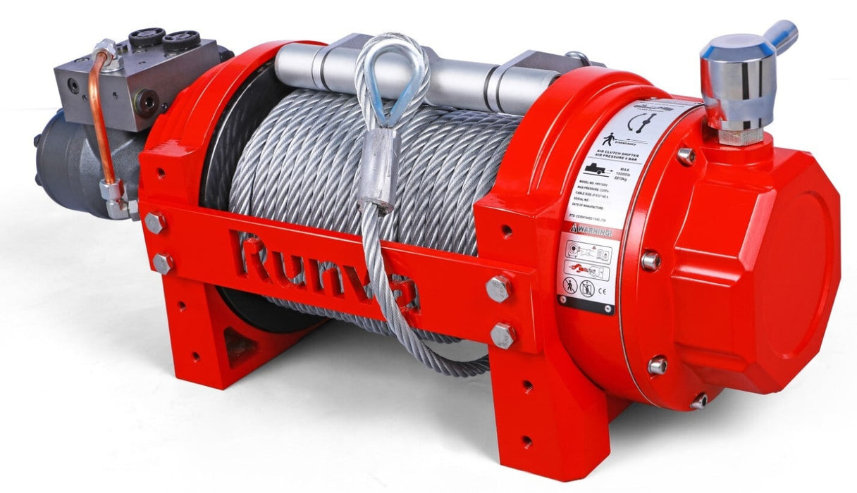 Runva HWV15000 Industrial Hydraulic Winch with Steel Cable - Industrial Winch