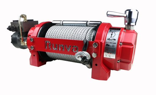 Runva HWV15000 Industrial Hydraulic Winch with Steel Cable | Incl Air Clutch - Industrial Winch
