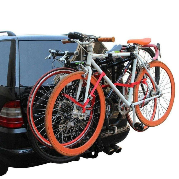 4 Bicycle Carrier Bike Car Rear Rack 2 TowBar Steel Foldable Hitch - Bike Carrier