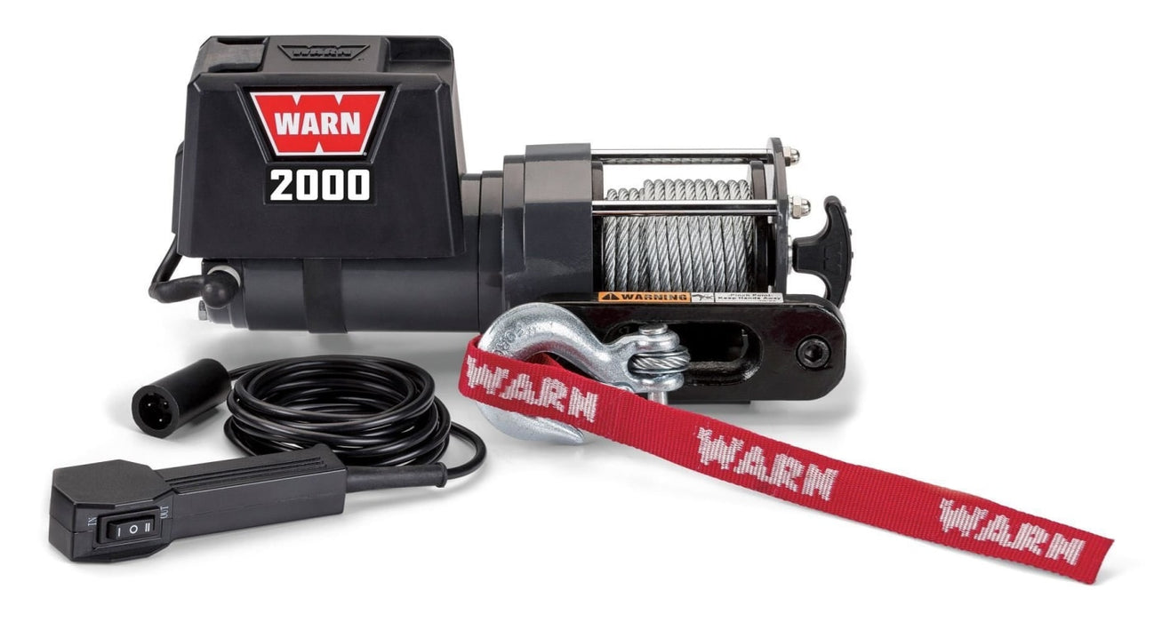Warn 2000lb 12V Utility Winch with 10.7M Wire Rope - Electric Winch