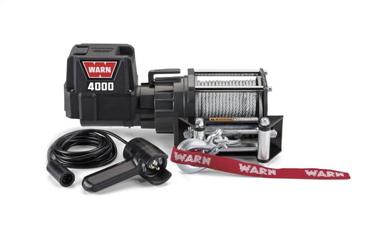Warn 4000lb 12V Utility Winch 13.0m Wire Rope - Electric Winch