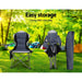 Portable Folding Camping Armchair | Set of 2 | Grey - Camping Accessories